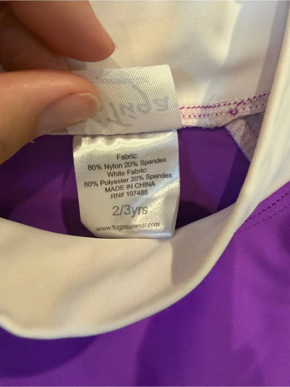Tuga Purple Floral Girls' Rash Guard Swim Top
